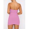 imageANRABESS Womens Two Piece Skirt Sets Summer Outfit Strapless Going Out Crop Tops Sexy Mini Club Dress Matching Set 2025Pink