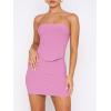 imageANRABESS Womens Two Piece Skirt Sets Summer Outfit Strapless Going Out Crop Tops Sexy Mini Club Dress Matching Set 2025Pink