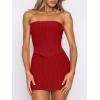 imageANRABESS Womens Two Piece Skirt Sets Summer Outfit Strapless Going Out Crop Tops Sexy Mini Club Dress Matching Set 2025Red
