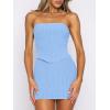 imageANRABESS Womens Two Piece Skirt Sets Summer Outfit Strapless Going Out Crop Tops Sexy Mini Club Dress Matching Set 2025Sky