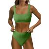 imageANRABESS Bathing Suit for Women Two Piece Bikini Sets High Waisted Tummy Control Modest Swimsuit 2025 Beach Swim WearArmy Green