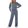 imageANRABESS Women 2 Piece Set Long Sleeve Sweatsuit Sweatpants Tracksuit Sweat Casual Matching 2024 Travel Fall Trendy OutfitsDeep Gray