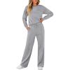 imageANRABESS Women 2 Piece Set Long Sleeve Sweatsuit Sweatpants Tracksuit Sweat Casual Matching 2024 Travel Fall Trendy OutfitsLight Grey