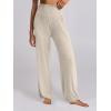 imageANRABESS Women 2 Piece Lounge Pajamas Sets Casual Ribbed Knit Long Sleeve Top Pants Matching Set 2025 Fall Outfits ClothesBeige