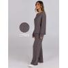 imageANRABESS Women 2 Piece Lounge Pajamas Sets Casual Ribbed Knit Long Sleeve Top Pants Matching Set 2025 Fall Outfits ClothesDark Brown