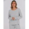 imageANRABESS Women 2 Piece Lounge Pajamas Sets Casual Ribbed Knit Long Sleeve Top Pants Matching Set 2025 Fall Outfits ClothesGrey