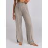 imageANRABESS Women 2 Piece Lounge Pajamas Sets Casual Ribbed Knit Long Sleeve Top Pants Matching Set 2025 Fall Outfits ClothesGrey Khaki