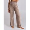 imageANRABESS Women 2 Piece Lounge Pajamas Sets Casual Ribbed Knit Long Sleeve Top Pants Matching Set 2025 Fall Outfits ClothesKhaki