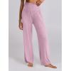 imageANRABESS Women 2 Piece Lounge Pajamas Sets Casual Ribbed Knit Long Sleeve Top Pants Matching Set 2025 Fall Outfits ClothesPink