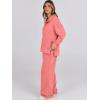 imageANRABESS Women 2 Piece Outfits Lounge Sets Oversized Sweatshirt Wide Leg Pants 2025 Fall Casual Sweatsuits Travel Clothes SetCoral