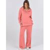 imageANRABESS Women 2 Piece Outfits Lounge Sets Oversized Sweatshirt Wide Leg Pants 2025 Fall Casual Sweatsuits Travel Clothes SetCoral