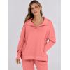 imageANRABESS Women 2 Piece Outfits Lounge Sets Oversized Sweatshirt Wide Leg Pants 2025 Fall Casual Sweatsuits Travel Clothes SetCoral