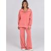 imageANRABESS Women 2 Piece Outfits Lounge Sets Oversized Sweatshirt Wide Leg Pants 2025 Fall Casual Sweatsuits Travel Clothes SetCoral