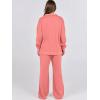 imageANRABESS Women 2 Piece Outfits Lounge Sets Oversized Sweatshirt Wide Leg Pants 2025 Fall Casual Sweatsuits Travel Clothes SetCoral