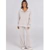 imageANRABESS Women 2 Piece Outfits Lounge Sets Oversized Sweatshirt Wide Leg Pants 2025 Fall Casual Sweatsuits Travel Clothes SetGrey