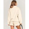 imageANRABESS Women 2 Piece Outfits Sweatshirt Shorts Sets 2024 Oversized Casual Lounge Sweat Set Sweatsuit Workout TracksuitBeige