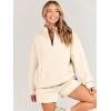 imageANRABESS Women 2 Piece Outfits Sweatshirt Shorts Sets 2024 Oversized Casual Lounge Sweat Set Sweatsuit Workout TracksuitBeige
