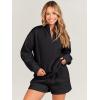imageANRABESS Women 2 Piece Outfits Sweatshirt Shorts Sets 2024 Oversized Casual Lounge Sweat Set Sweatsuit Workout TracksuitBlack