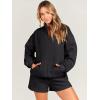 imageANRABESS Women 2 Piece Outfits Sweatshirt Shorts Sets 2024 Oversized Casual Lounge Sweat Set Sweatsuit Workout TracksuitBlack