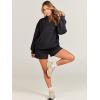 imageANRABESS Women 2 Piece Outfits Sweatshirt Shorts Sets 2024 Oversized Casual Lounge Sweat Set Sweatsuit Workout TracksuitBlack