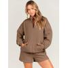 imageANRABESS Women 2 Piece Outfits Sweatshirt Shorts Sets 2024 Oversized Casual Lounge Sweat Set Sweatsuit Workout TracksuitBrown