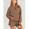 imageANRABESS Women 2 Piece Outfits Sweatshirt Shorts Sets 2024 Oversized Casual Lounge Sweat Set Sweatsuit Workout TracksuitBrown