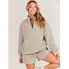 imageANRABESS Women 2 Piece Outfits Sweatshirt Shorts Sets 2024 Oversized Casual Lounge Sweat Set Sweatsuit Workout TracksuitCamel