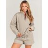 imageANRABESS Women 2 Piece Outfits Sweatshirt Shorts Sets 2024 Oversized Casual Lounge Sweat Set Sweatsuit Workout TracksuitCoffee