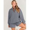 imageANRABESS Women 2 Piece Outfits Sweatshirt Shorts Sets 2024 Oversized Casual Lounge Sweat Set Sweatsuit Workout TracksuitDeep Gray