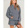 imageANRABESS Women 2 Piece Outfits Sweatshirt Shorts Sets 2024 Oversized Casual Lounge Sweat Set Sweatsuit Workout TracksuitDeep Gray