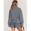 imageANRABESS Women 2 Piece Outfits Sweatshirt Shorts Sets 2024 Oversized Casual Lounge Sweat Set Sweatsuit Workout TracksuitDeep Gray