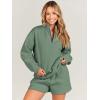 imageANRABESS Women 2 Piece Outfits Sweatshirt Shorts Sets 2024 Oversized Casual Lounge Sweat Set Sweatsuit Workout TracksuitDeep Green