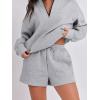 imageANRABESS Women 2 Piece Outfits Sweatshirt Shorts Sets 2024 Oversized Casual Lounge Sweat Set Sweatsuit Workout TracksuitGray