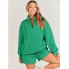 imageANRABESS Women 2 Piece Outfits Sweatshirt Shorts Sets 2024 Oversized Casual Lounge Sweat Set Sweatsuit Workout TracksuitGreen