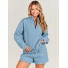 imageANRABESS Women 2 Piece Outfits Sweatshirt Shorts Sets 2024 Oversized Casual Lounge Sweat Set Sweatsuit Workout TracksuitGrey