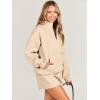imageANRABESS Women 2 Piece Outfits Sweatshirt Shorts Sets 2024 Oversized Casual Lounge Sweat Set Sweatsuit Workout TracksuitKhaki