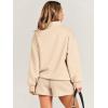 imageANRABESS Women 2 Piece Outfits Sweatshirt Shorts Sets 2024 Oversized Casual Lounge Sweat Set Sweatsuit Workout TracksuitKhaki