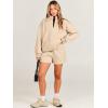 imageANRABESS Women 2 Piece Outfits Sweatshirt Shorts Sets 2024 Oversized Casual Lounge Sweat Set Sweatsuit Workout TracksuitKhaki