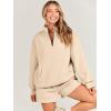 imageANRABESS Women 2 Piece Outfits Sweatshirt Shorts Sets 2024 Oversized Casual Lounge Sweat Set Sweatsuit Workout TracksuitKhaki