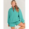 imageANRABESS Women 2 Piece Outfits Sweatshirt Shorts Sets 2024 Oversized Casual Lounge Sweat Set Sweatsuit Workout TracksuitLake Green