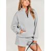 imageANRABESS Women 2 Piece Outfits Sweatshirt Shorts Sets 2024 Oversized Casual Lounge Sweat Set Sweatsuit Workout TracksuitLight Gray