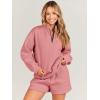 imageANRABESS Women 2 Piece Outfits Sweatshirt Shorts Sets 2024 Oversized Casual Lounge Sweat Set Sweatsuit Workout TracksuitPeach