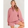 imageANRABESS Women 2 Piece Outfits Sweatshirt Shorts Sets 2024 Oversized Casual Lounge Sweat Set Sweatsuit Workout TracksuitPeach