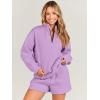 imageANRABESS Women 2 Piece Outfits Sweatshirt Shorts Sets 2024 Oversized Casual Lounge Sweat Set Sweatsuit Workout TracksuitPurple