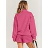 imageANRABESS Women 2 Piece Outfits Sweatshirt Shorts Sets 2024 Oversized Casual Lounge Sweat Set Sweatsuit Workout TracksuitRed