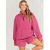imageANRABESS Women 2 Piece Outfits Sweatshirt Shorts Sets 2024 Oversized Casual Lounge Sweat Set Sweatsuit Workout TracksuitRed