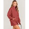 imageANRABESS Women 2 Piece Outfits Sweatshirt Shorts Sets 2024 Oversized Casual Lounge Sweat Set Sweatsuit Workout TracksuitRust
