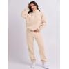 imageANRABESS Women 2 Piece Outfits Sweatsuit Oversized Half Zip Sweatshirt Jogger Sweatpants Tracksuit Lounge Set 2024 ClothesBeige