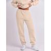 imageANRABESS Women 2 Piece Outfits Sweatsuit Oversized Half Zip Sweatshirt Jogger Sweatpants Tracksuit Lounge Set 2024 ClothesBeige