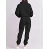 imageANRABESS Women 2 Piece Outfits Sweatsuit Oversized Half Zip Sweatshirt Jogger Sweatpants Tracksuit Lounge Set 2024 ClothesBlack
